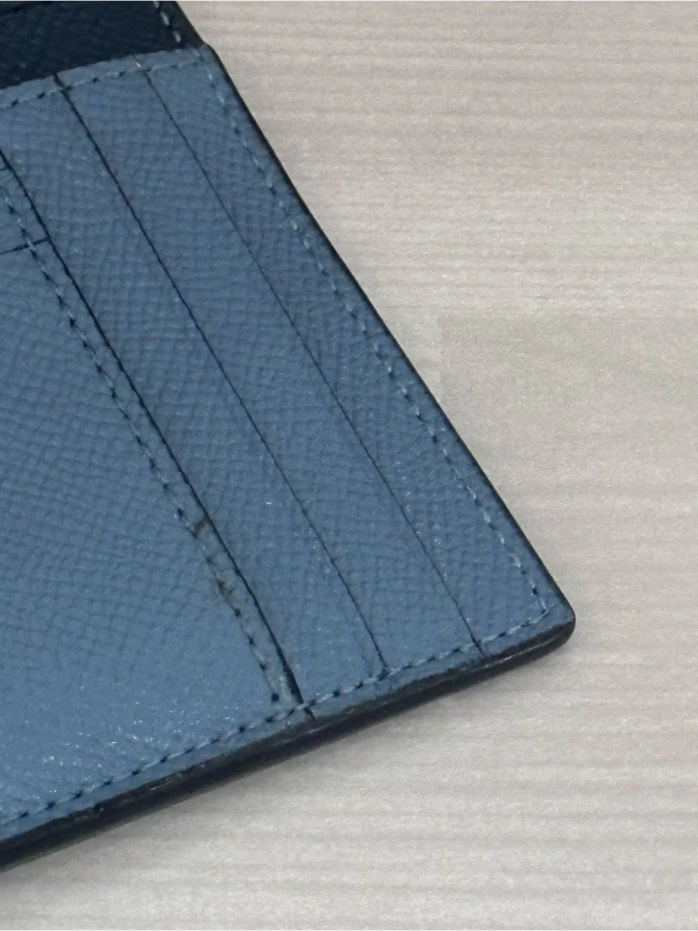 Coach Blue Leather Card Case with Zip Pocket